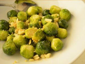 Steamed Brussels Sprouts With Ginger And Almonds