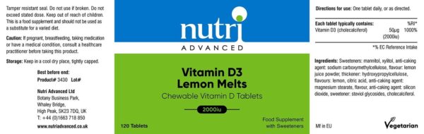 vitamin D3 2000iu lemon melts
